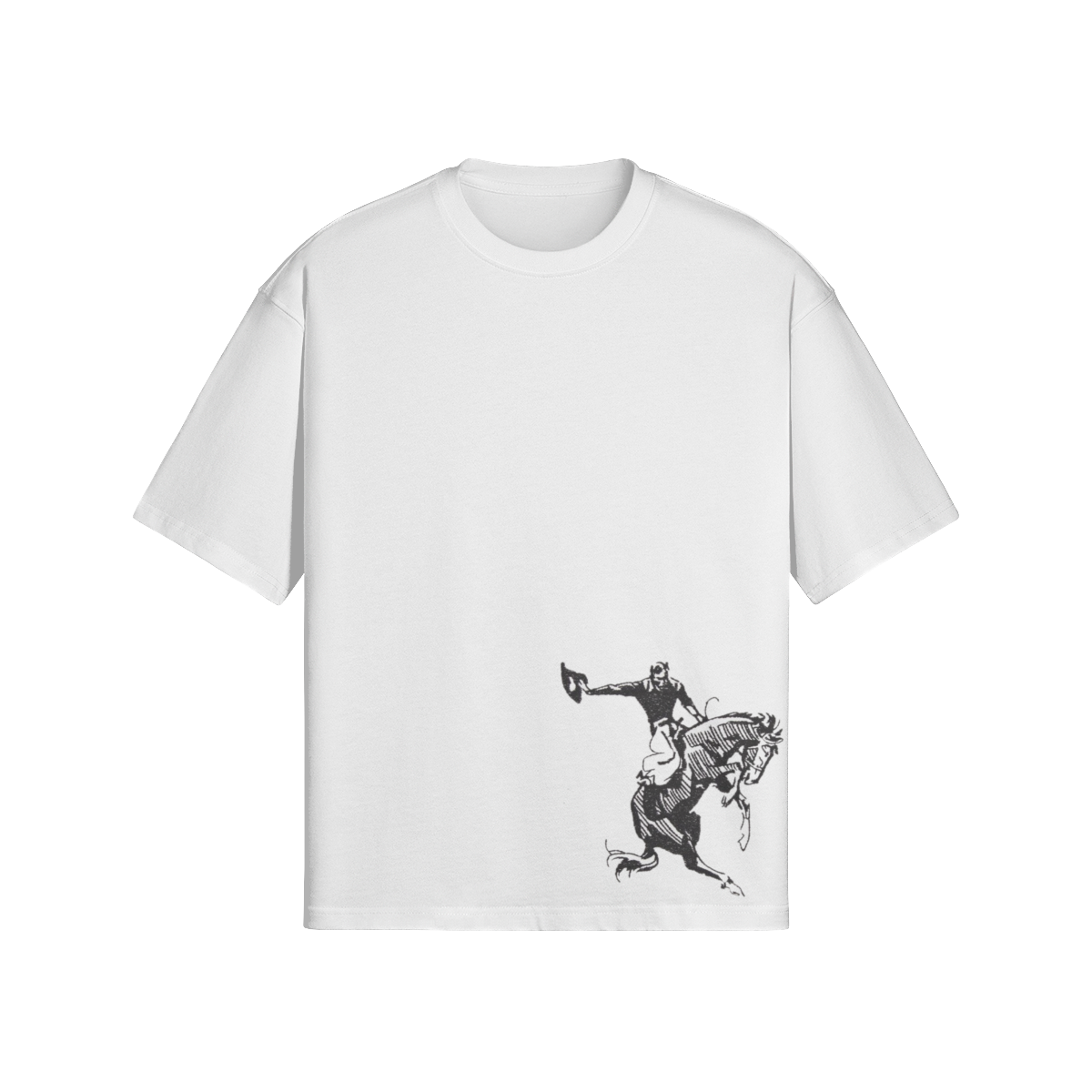 vida es un rodeo tee with black lettering