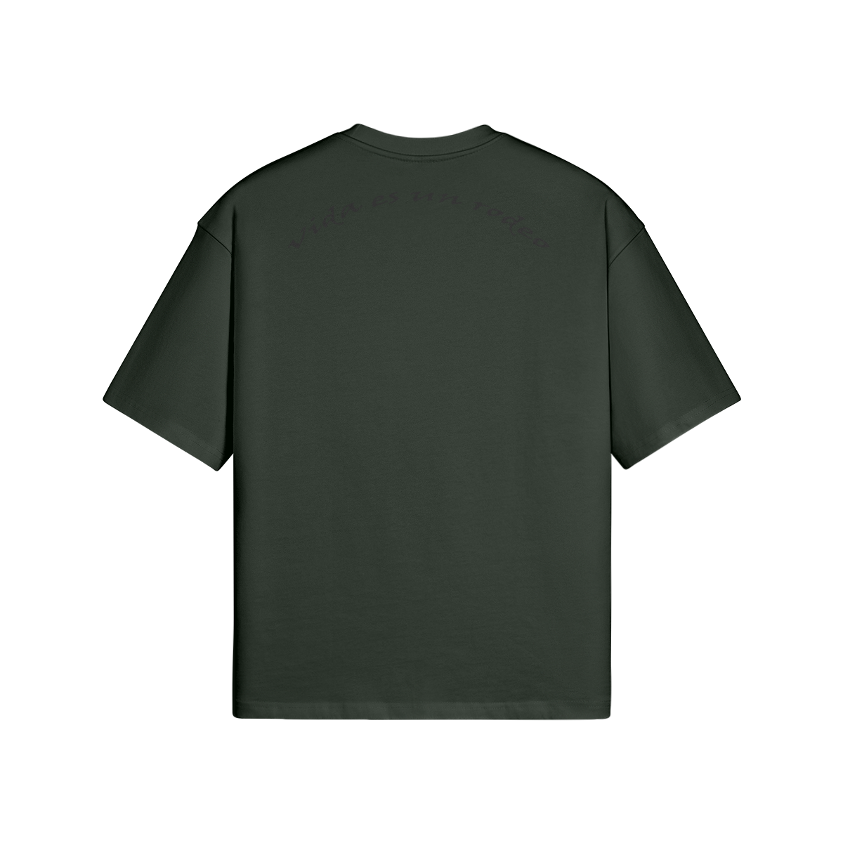 vida es un rodeo tee with black lettering