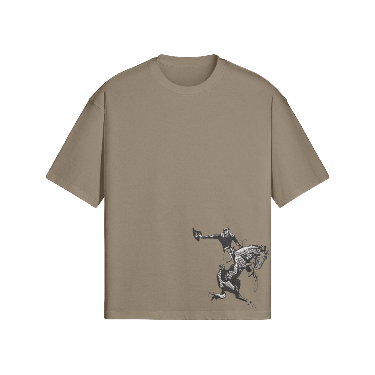 vida es un rodeo tee with black lettering