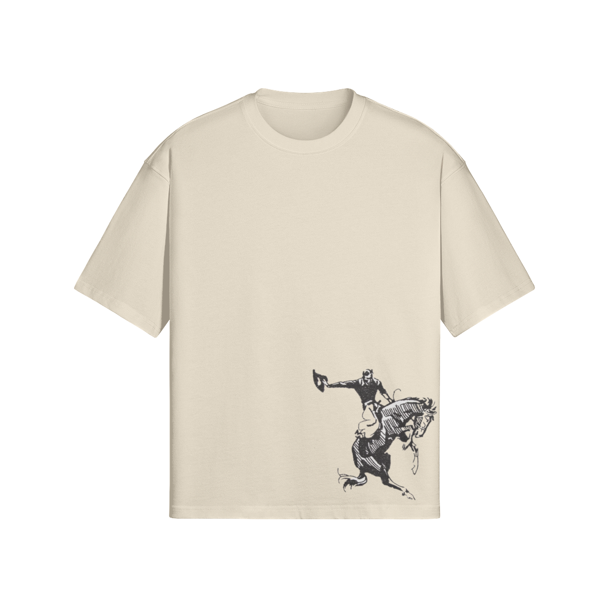vida es un rodeo tee with black lettering